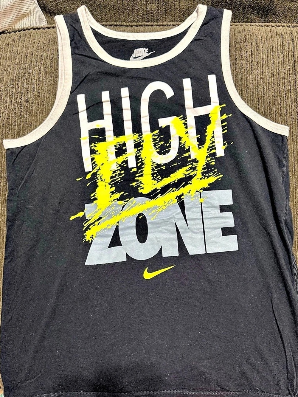 Nike High Fly Zone Tank Top Black & White Size Medium